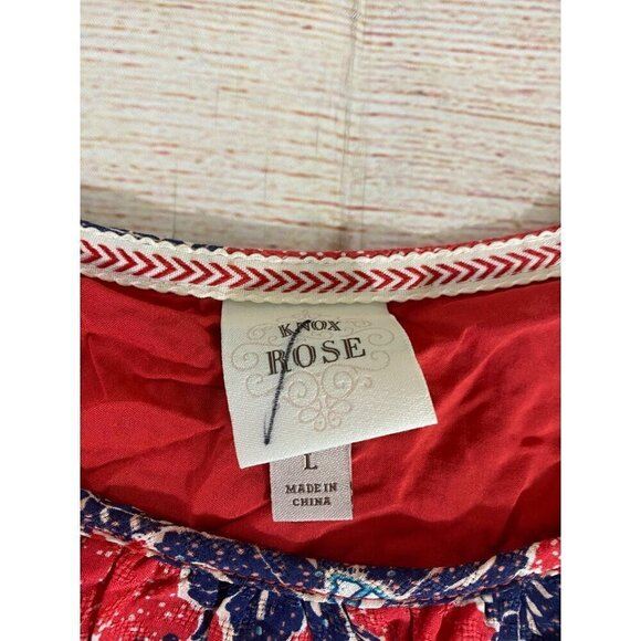 Knox Rose Women's Red Floral Bohemian Maxi Dress - Large - Picture 7 of 10